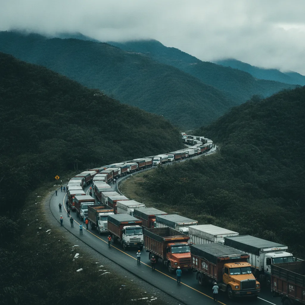 Bloqueo vial en Colombia que deja a un negocio sin recibir mercancía