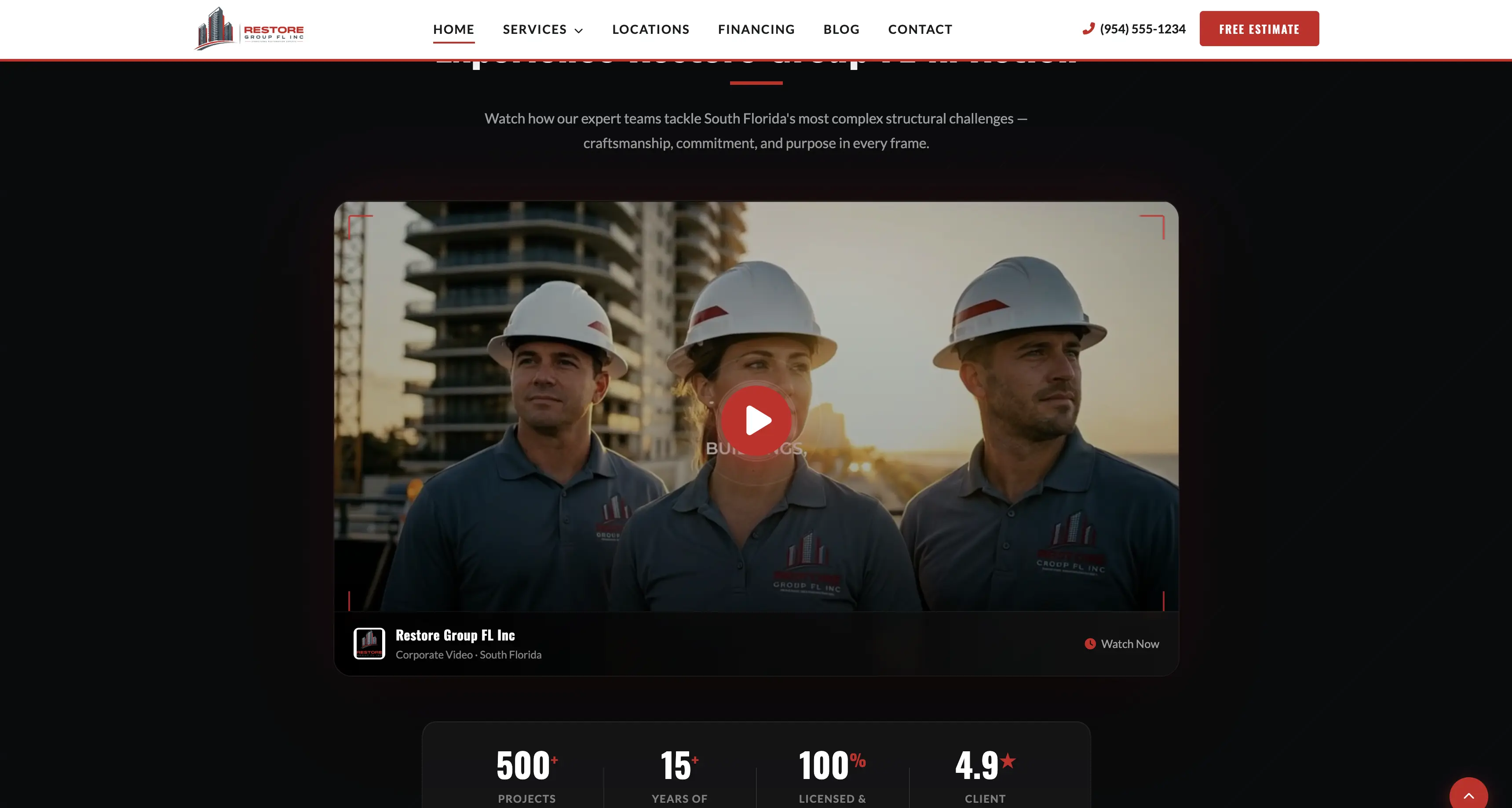 Nueva Pagina Web de Restore Group Florida