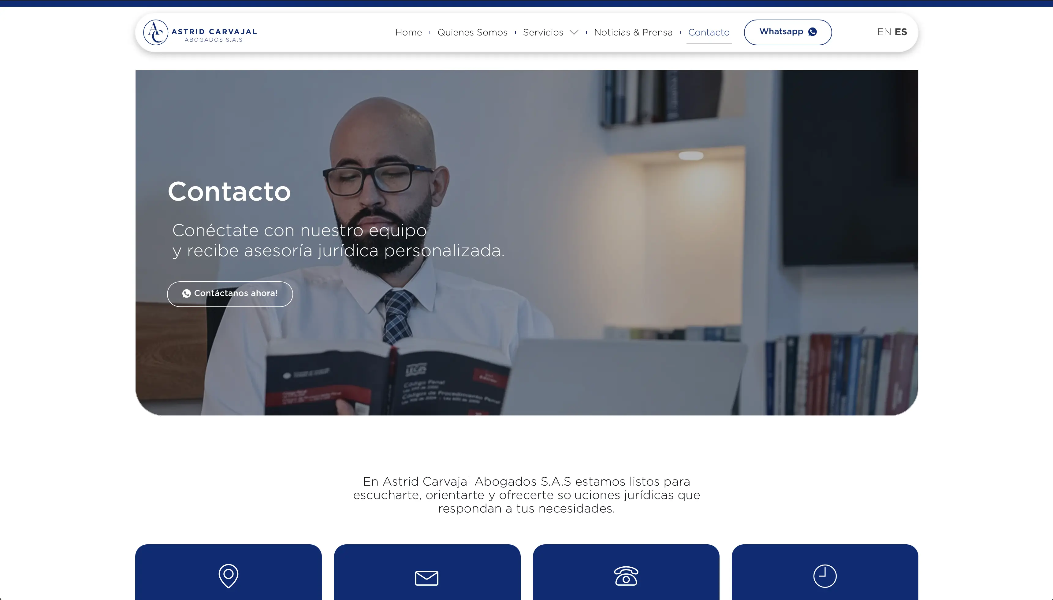 Sitio web corporativo para Astrid Carvajal Abogados