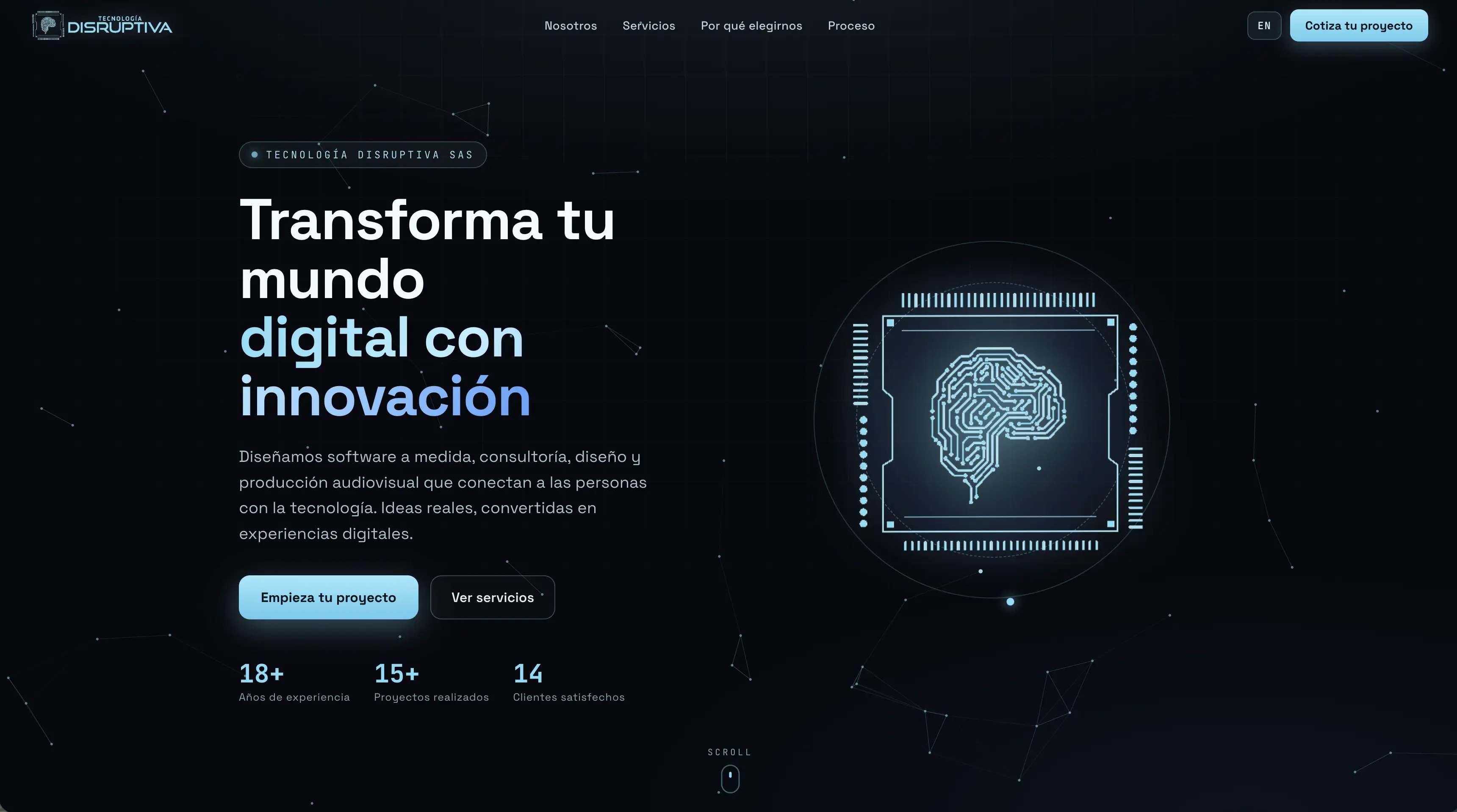 Desarrollo Landing Tecnologia Disruptiva